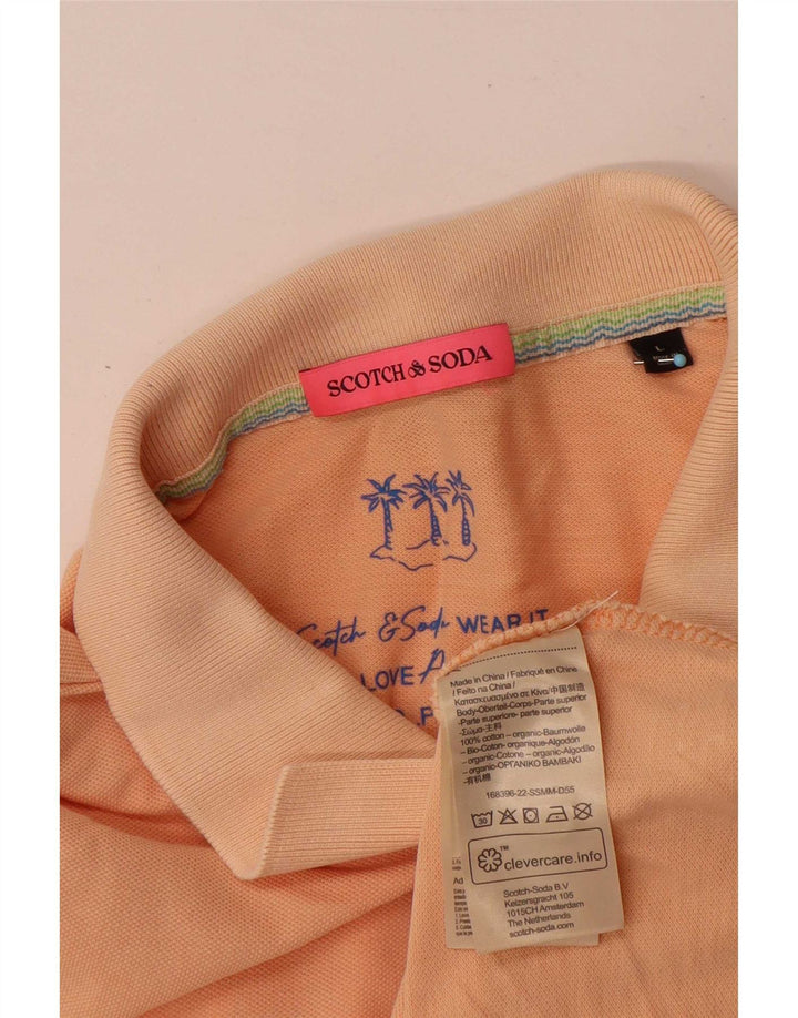 Scotch & Soda Herren Poloshirt Large Orange Baumwolle
