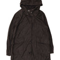 Zara Damen Regenmantel mit Kapuze UK 14 Medium Schwarz