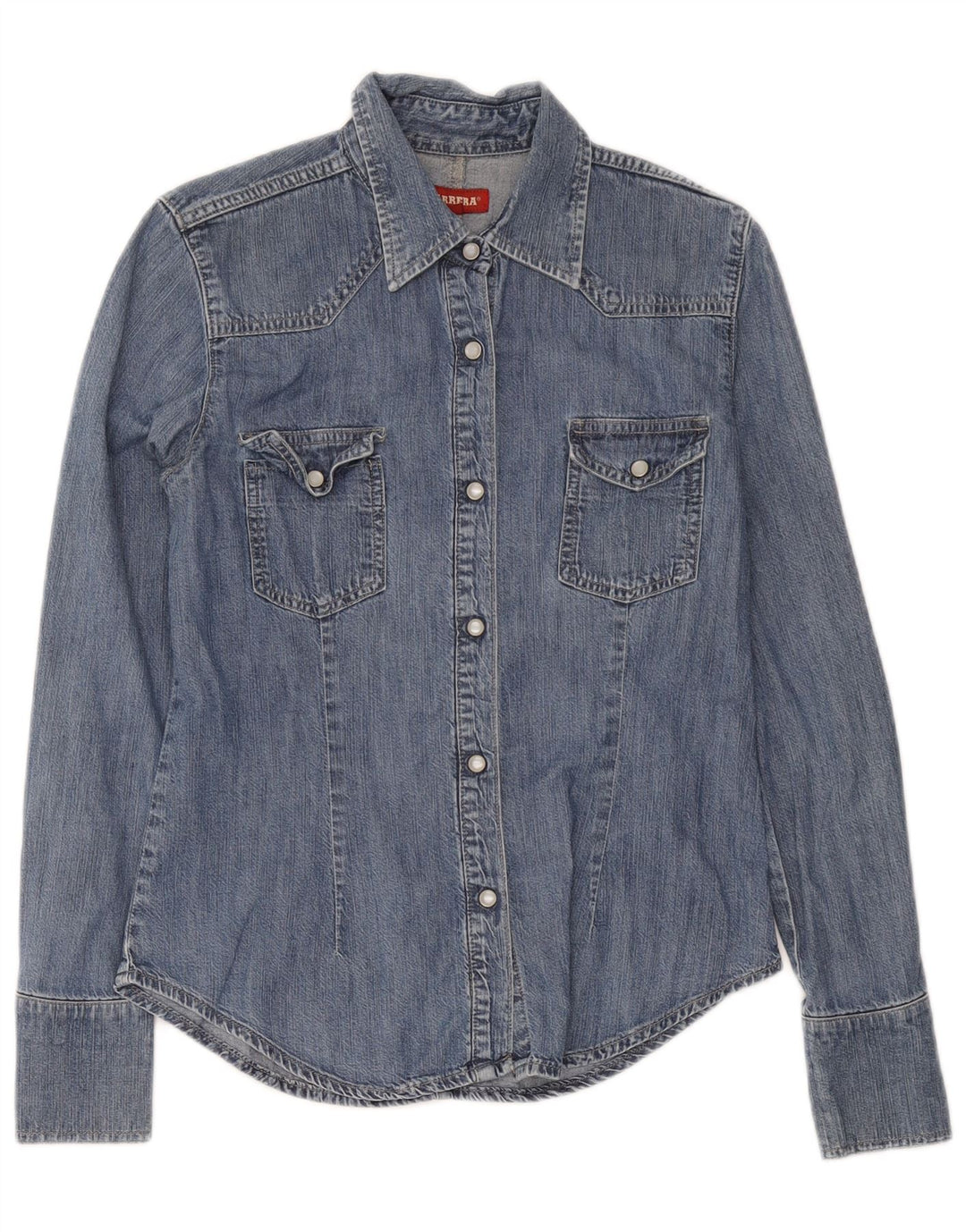 Carrera Damen Jeanshemd UK 12 Mittelblaue Baumwolle