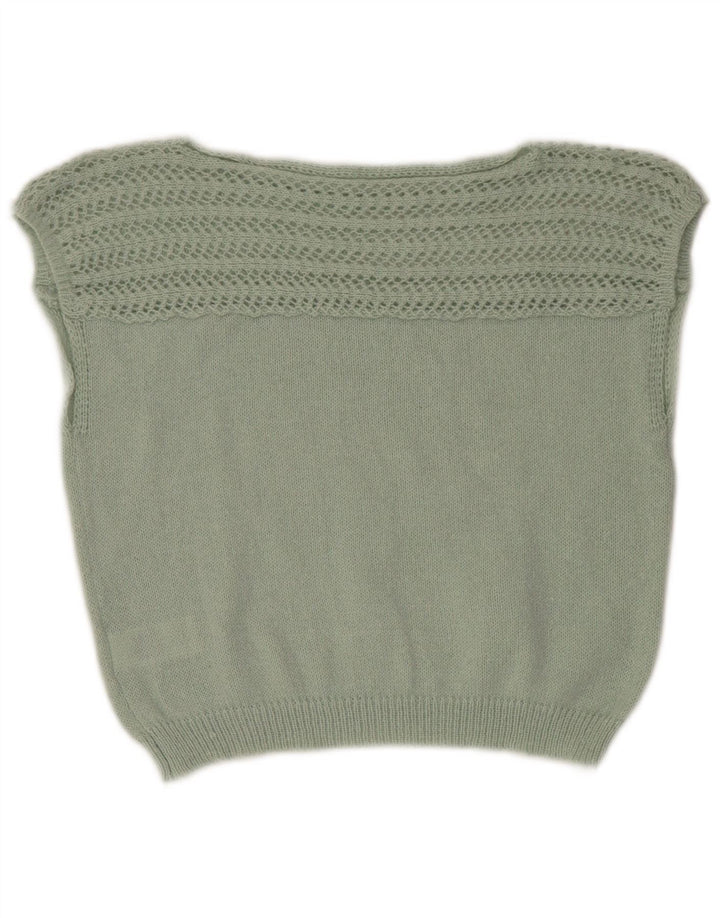 Shein Damen Crop Vest Tank Top UK 14 Mittelgrün Polyester