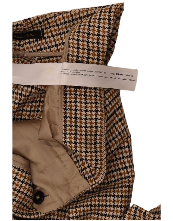 Massimo Dutti Damen Chinohose EU 42 Large W32 L32 Brauner Hahnentritt