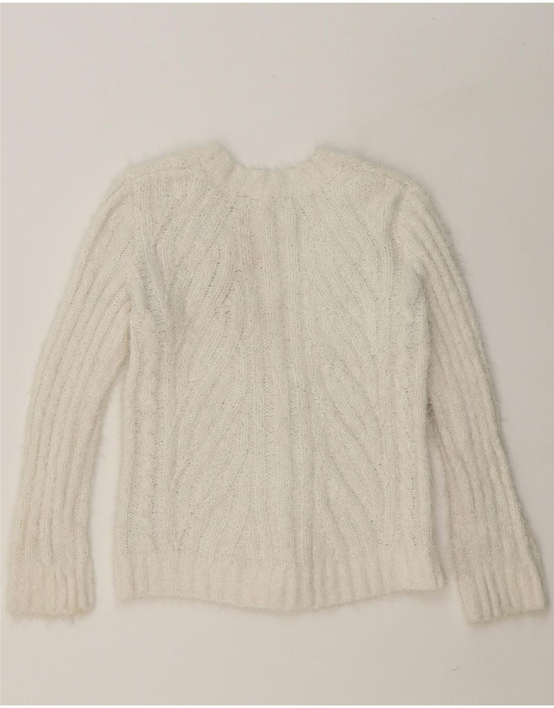 MARKS & SPENCER Womens Oversized Cardigan Sweater UK 6 XS White Polyester Vintage Marks & Spencer and Second-Hand Marks & Spencer from Messina Hembry 