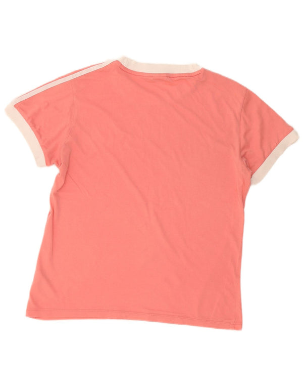 Adidas Damen Übergroßes T-Shirt Top UK 6 XS Pink Colourblock Baumwolle