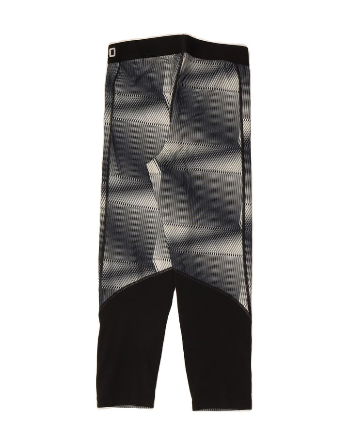 NIKE Womens Dri Fit Crop Leggings UK 12 Medium Grey Geometric Polyester Vintage Nike and Second-Hand Nike from Messina Hembry 