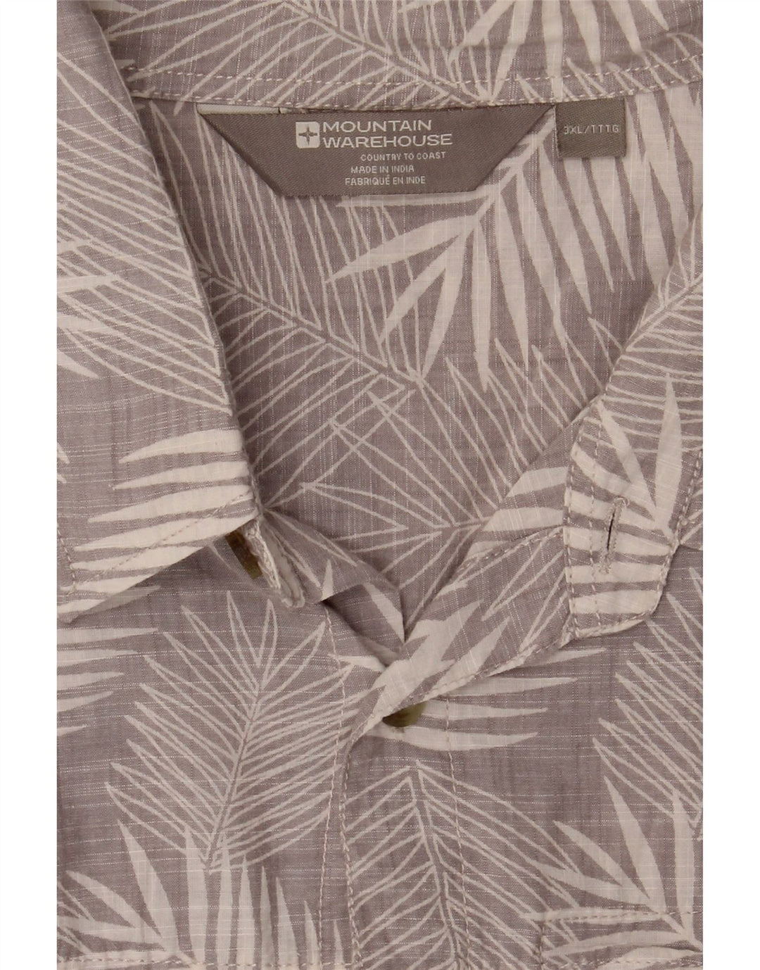 MOUNTAIN WAREHOUSE Mens Abstract Pattern Short Sleeve Shirt 3XL Grey Vintage Mountain Warehouse and Second-Hand Mountain Warehouse from Messina Hembry 