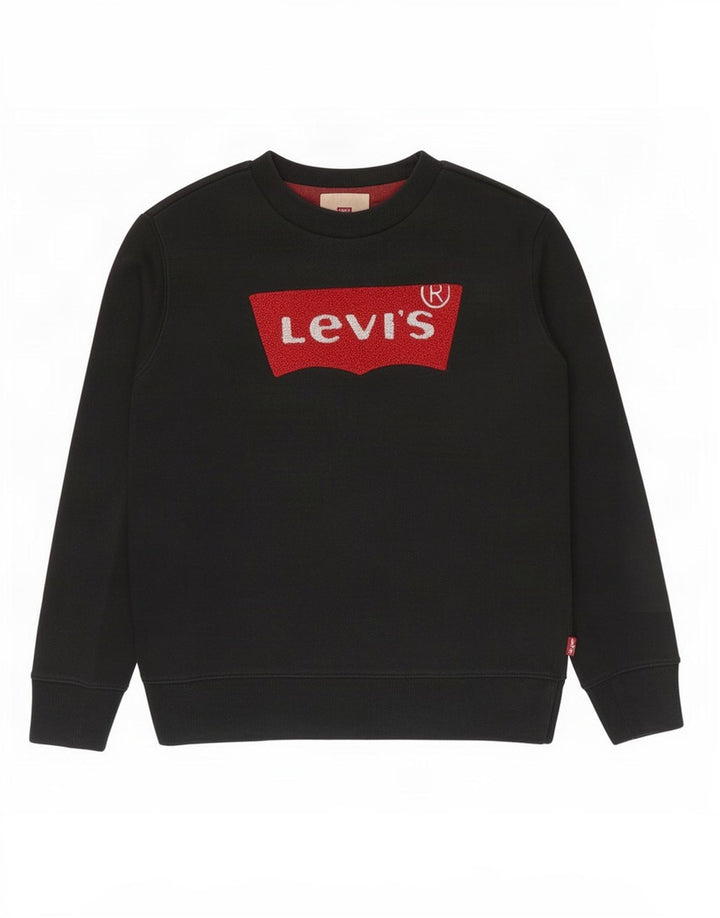 Levi's Jungen-Sweatshirt mit Grafik, 11–12 Jahre, schwarze Baumwolle