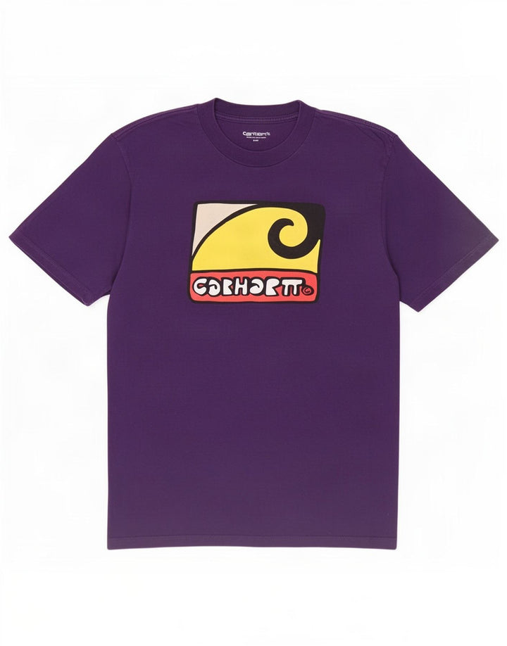 Carhartt Herren Grafik-T-Shirt-Oberteil aus mittelvioletter Baumwolle