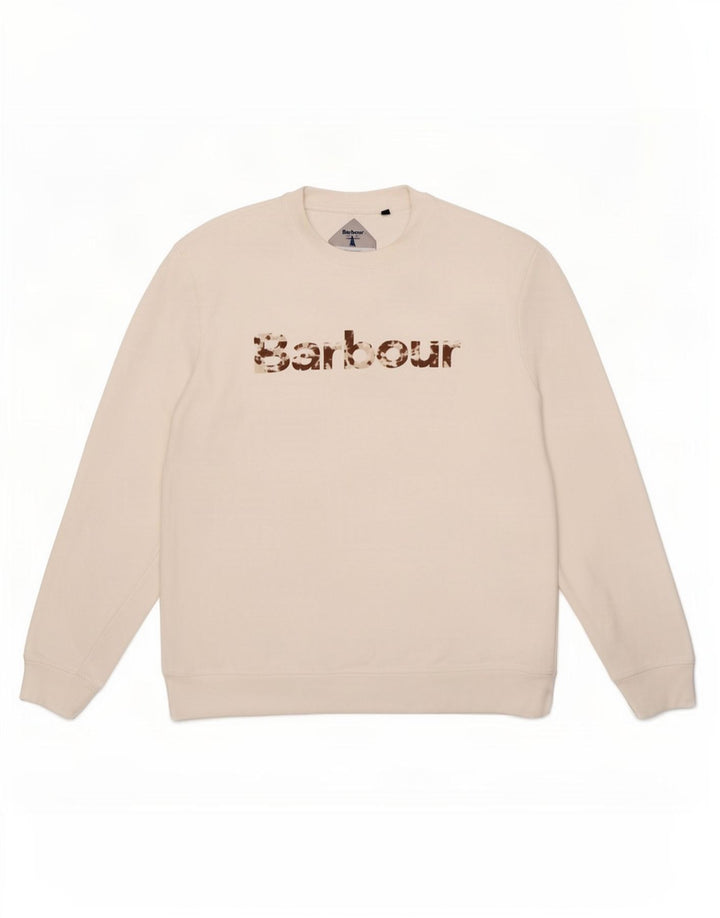 Barbour Herren-Sweatshirt mit Grafik, mittelweiße Baumwolle