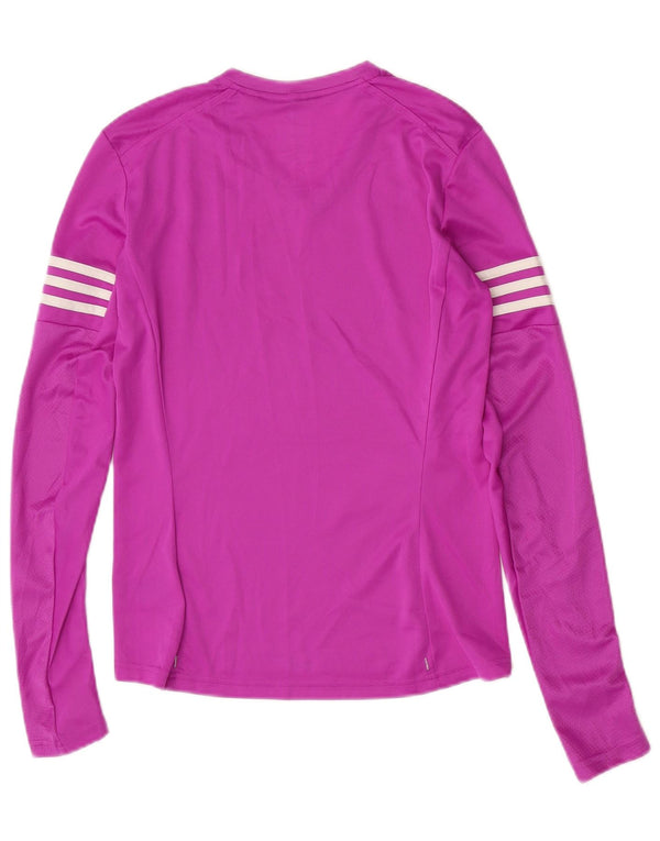 Adidas Damen Climalite Top Langarm UK 8/10 Small Lila Polyester