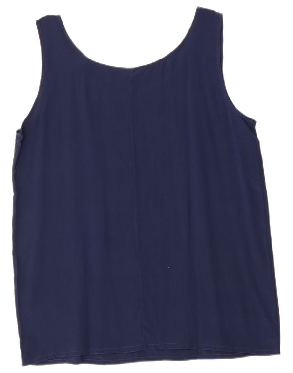 Vintage Damen Weste Top UK 14 Medium Marineblau