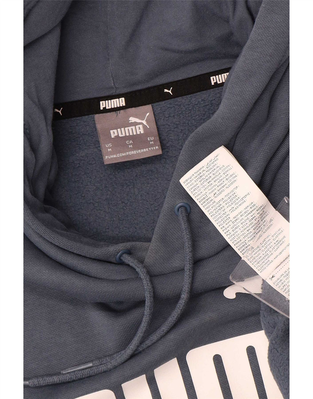 Puma Herren Graphic Hoodie Pullover mittelblaue Baumwolle