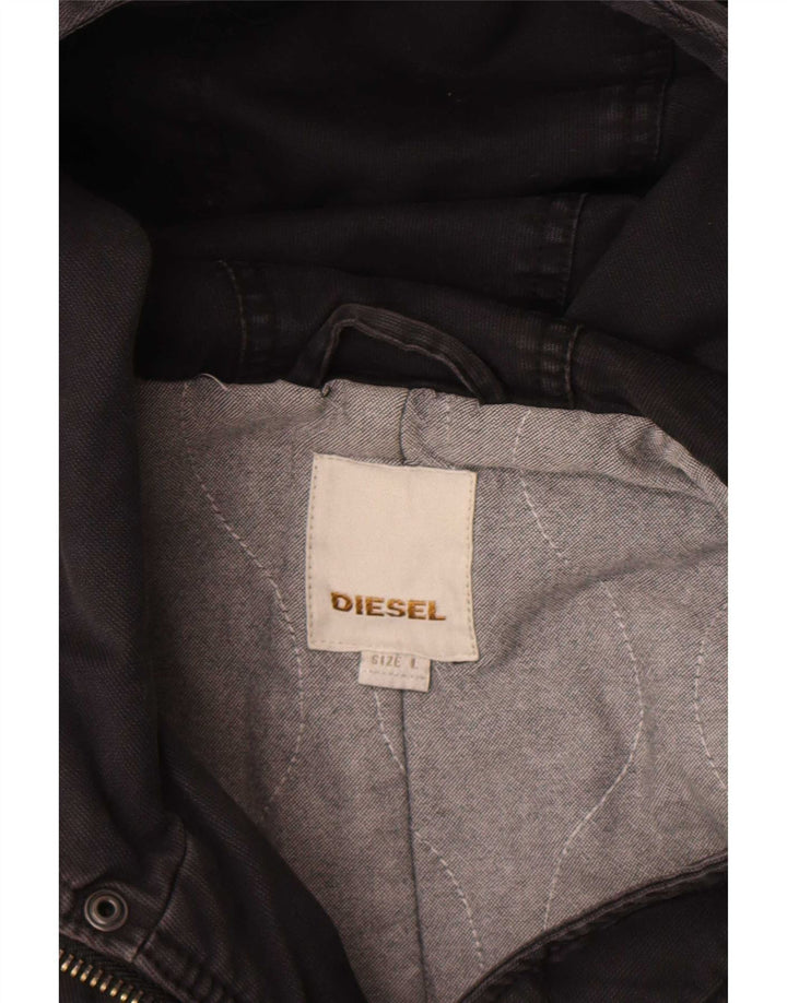 Diesel Herren-Parka mit Kapuze, Größe 40, Schwarz