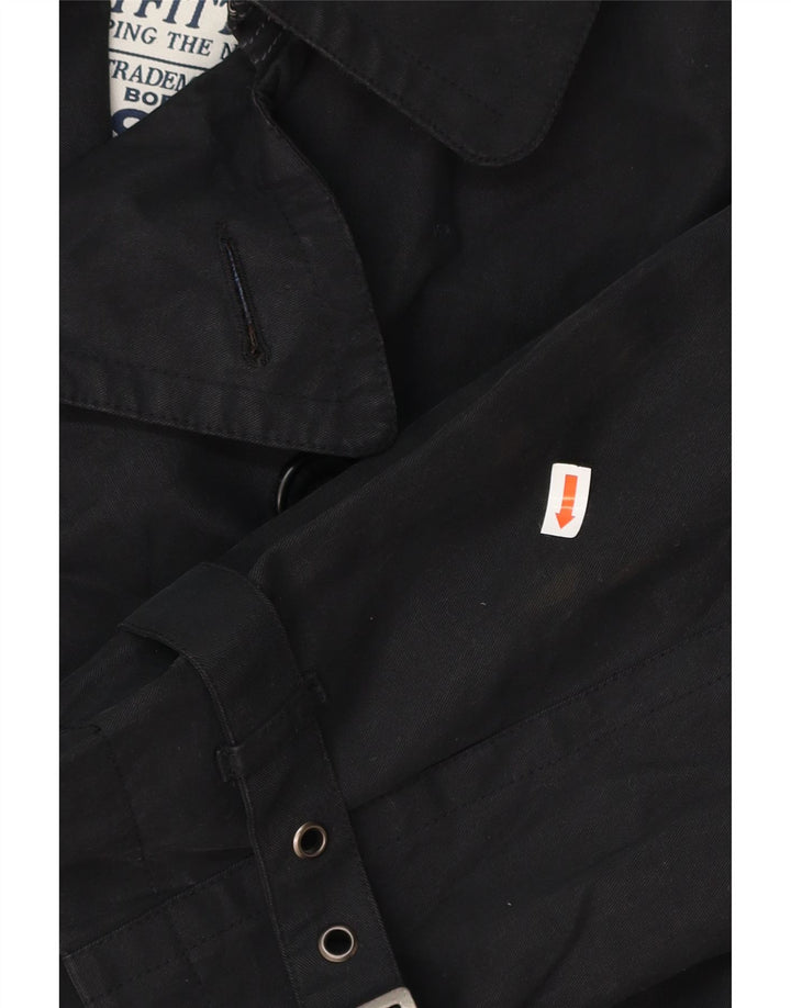 BODEN Herren Trenchcoat UK 40 Große schwarze Baumwolle