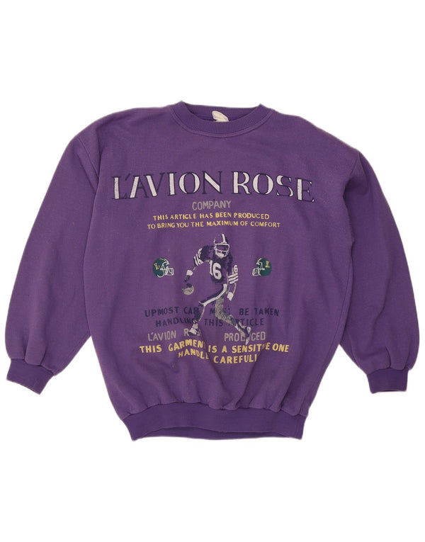 Vintage Womens Graphic Sweatshirt Pullover UK 18 XL Lila