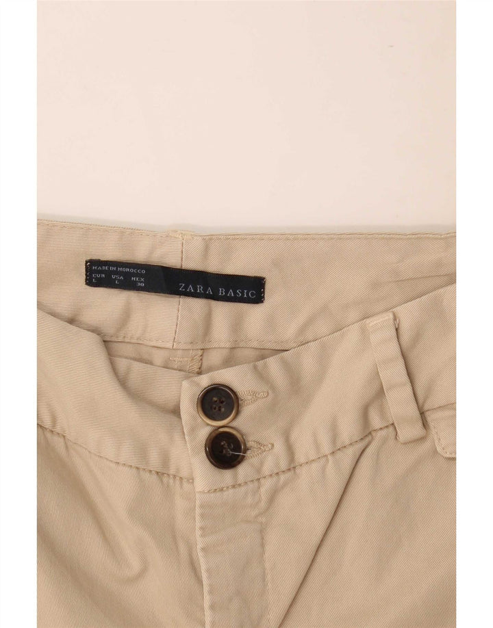 Zara Damen Chino-Shorts, Größe L, W32, Beige
