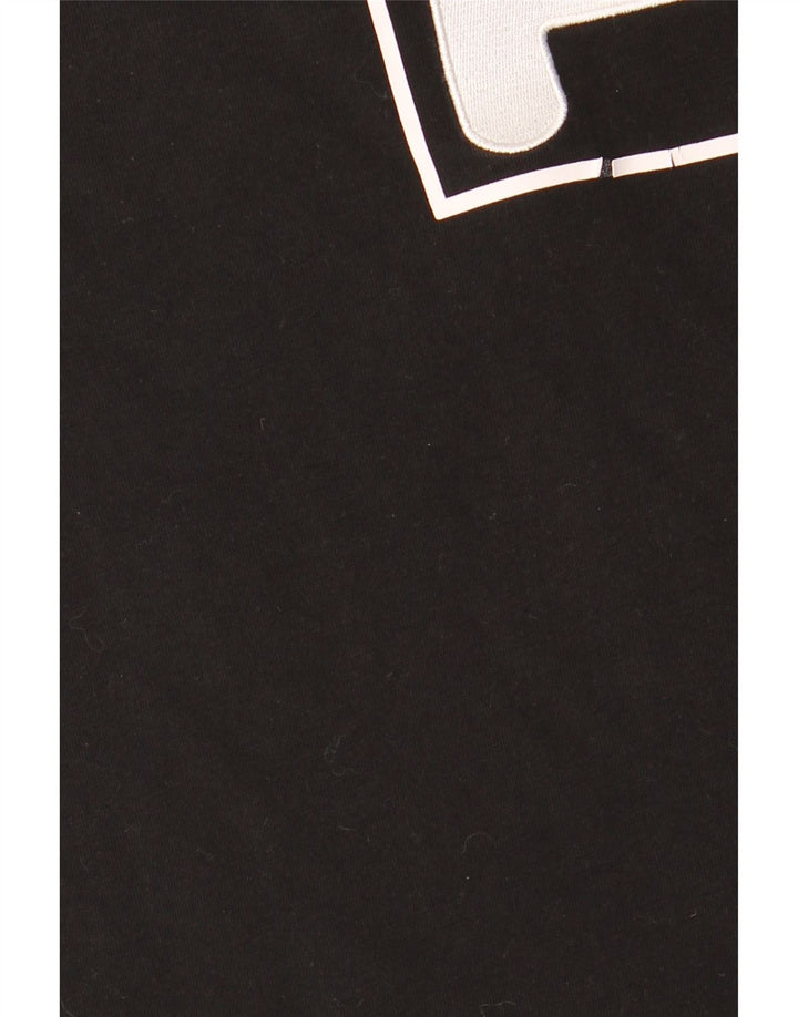 Fila Herren Grafik-T-Shirt-Oberteil aus mittelschwarzer Baumwolle