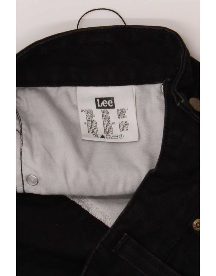 Lee Damen Straight Jeans W30 L32 Schwarze Baumwolle
