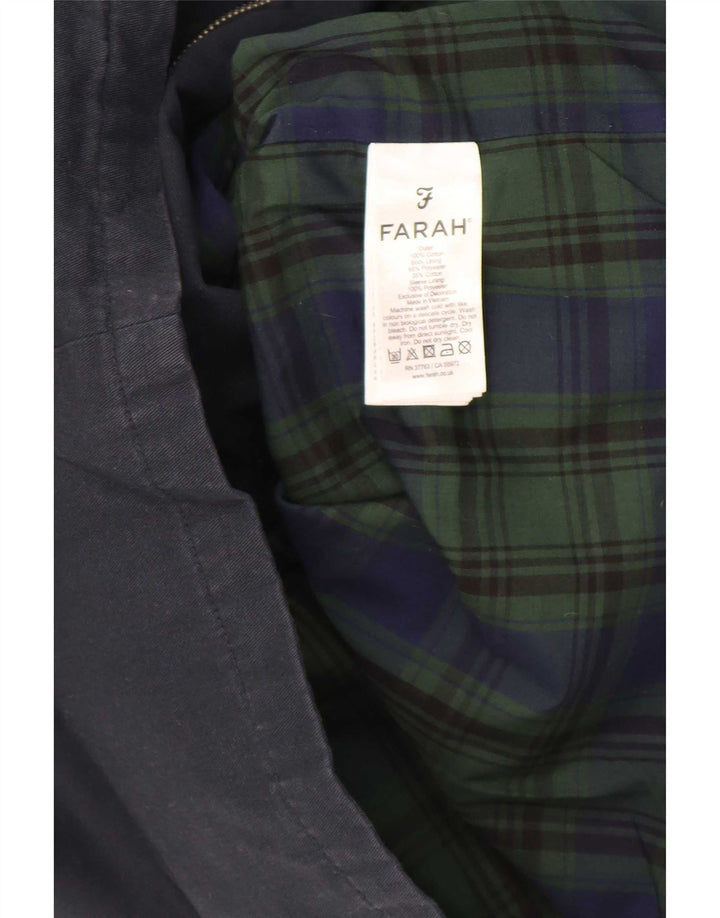 Farah Herren Bomberjacke UK 40 Große marineblaue Baumwolle