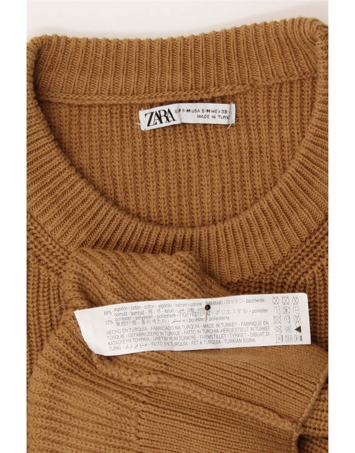 Zara Mens Vest Tank Top Small Brown Cotton