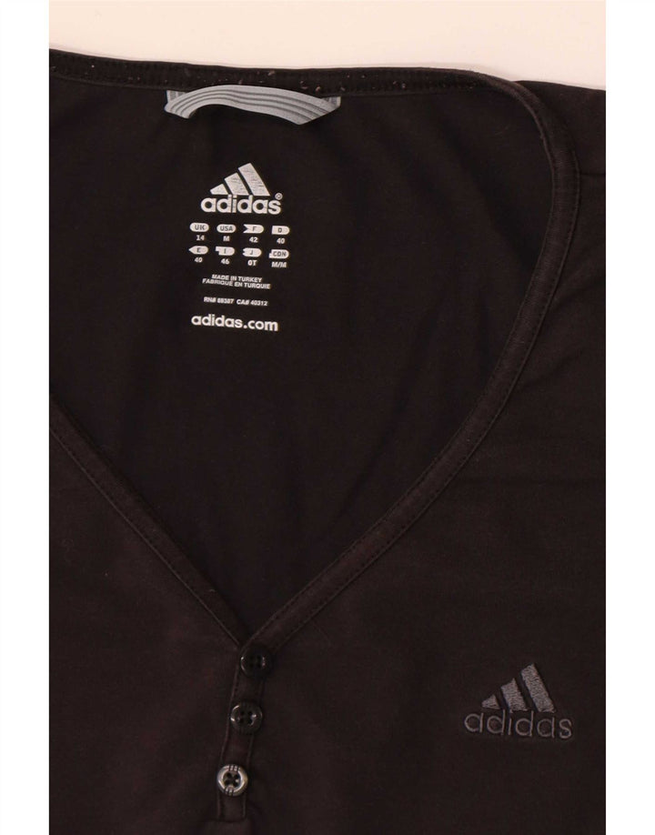 Adidas Damen T-Shirt Top UK 14 Medium Schwarz