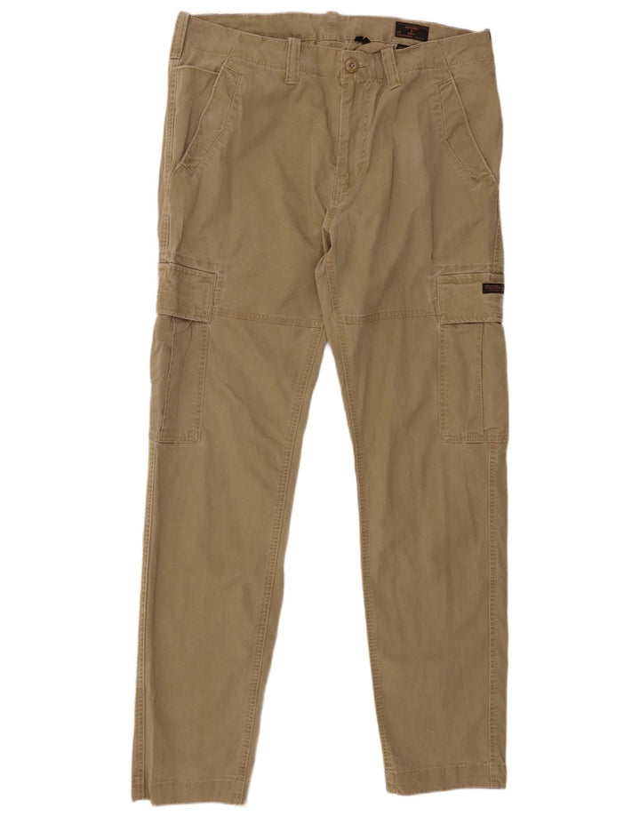 Superdry Herren Slim Cargohose W34 L34 Khaki Baumwolle