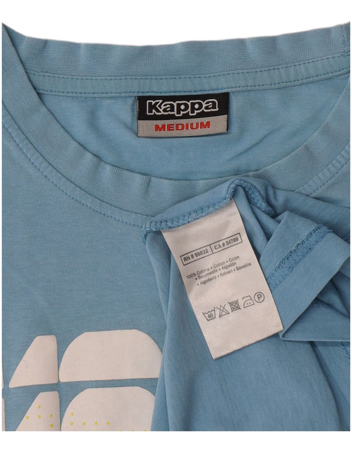 Kappa Herren Grafik-T-Shirt-Oberteil aus mittelblauer Baumwolle