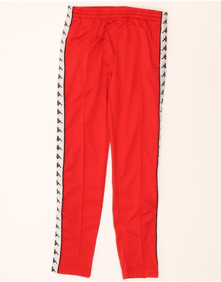Kappa Herren-Trainingshose mit Grafik, Größe S, Rot, Farbblock-Polyester
