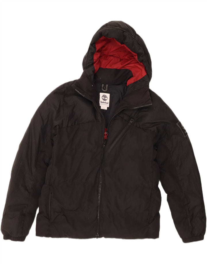 Timberland Herren-Jacke mit Kapuze, gepolstert, UK 38, mittelschwarzes Nylon