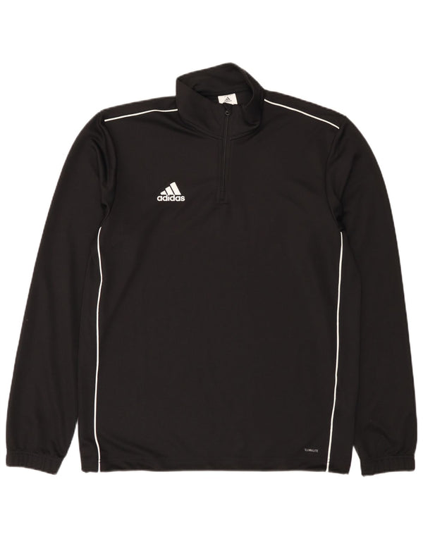 Adidas Mens Climalite Zip Neck Sweatshirt Jumper Medium Black Polyester