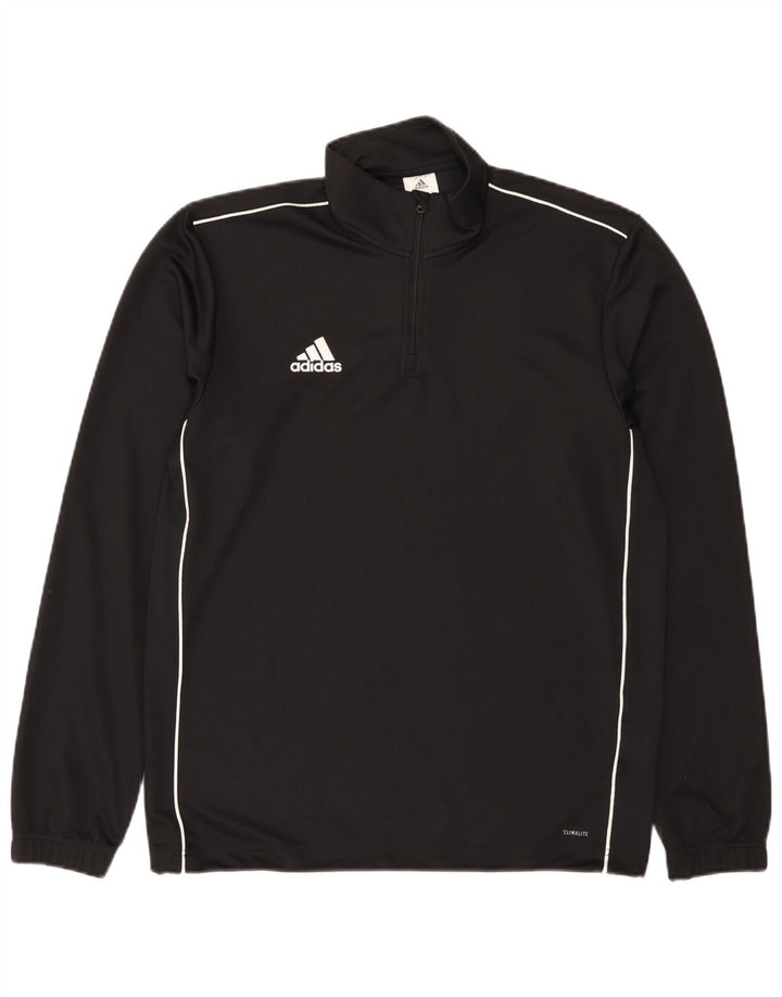 Adidas Herren Climalite Zip Neck Sweatshirt Pullover Medium Schwarz Polyester