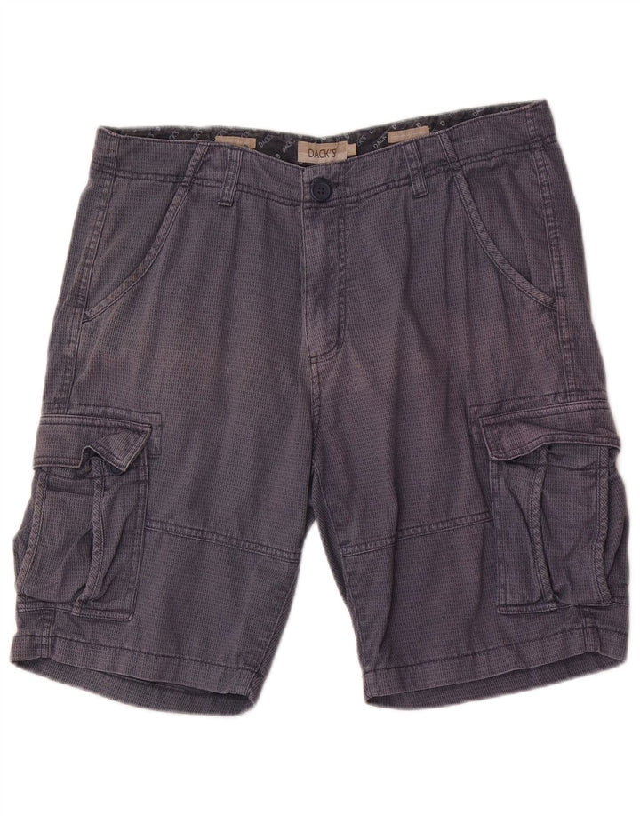 Dack's Herren-Cargoshorts IT 50 Large W34 Marineblau gepunktete Baumwolle