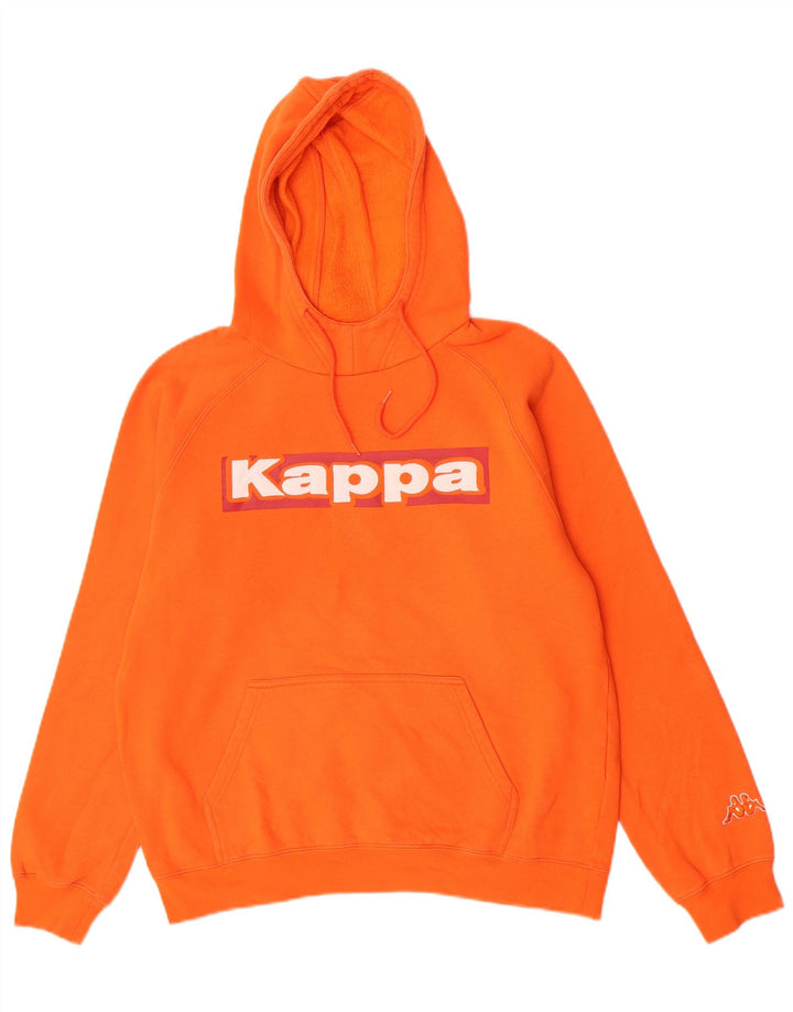Kappa Herren Grafik-Kapuzenpullover, groß, orange, Baumwolle