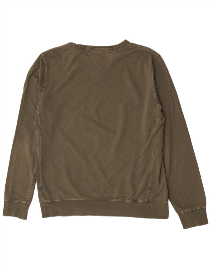 Tommy Hilfiger Herren Sweatshirt Pullover XL Khaki Baumwolle