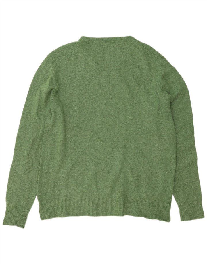 Superdry Herren-Pullover mit Rundhalsausschnitt, Größe L, grüne Lammwolle