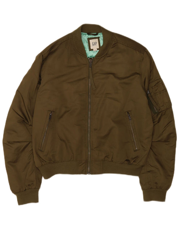Gap Damen Bomberjacke UK 14 Medium Khaki Polyester