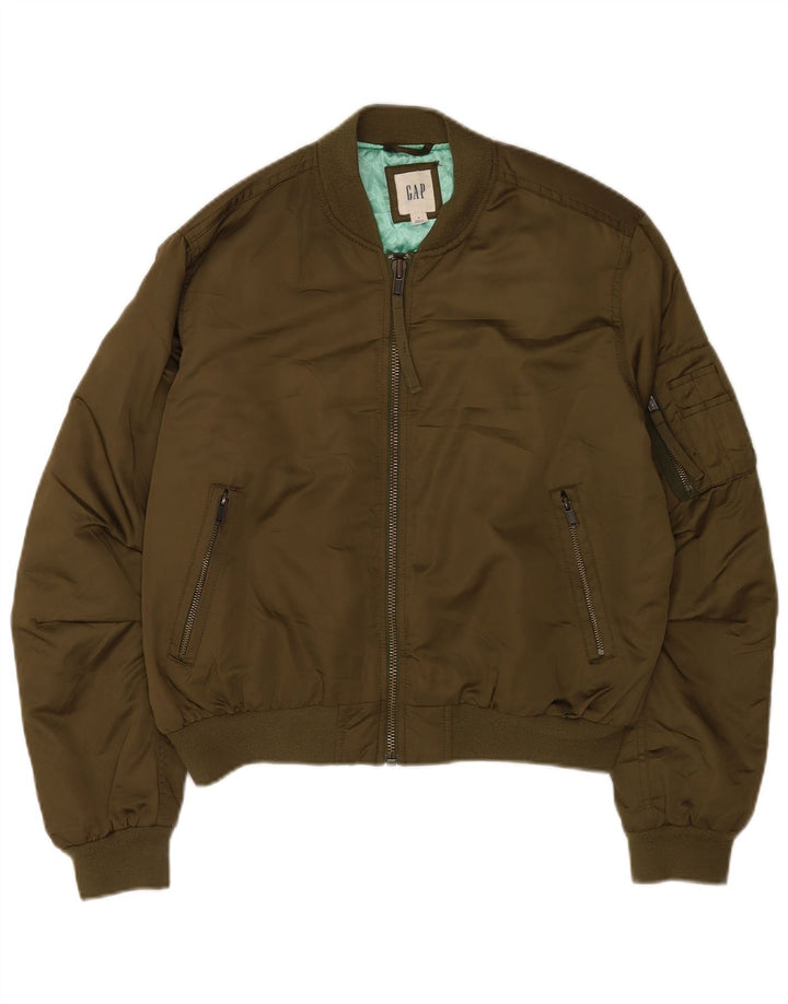 Gap Damen Bomberjacke UK 14 Medium Khaki Polyester