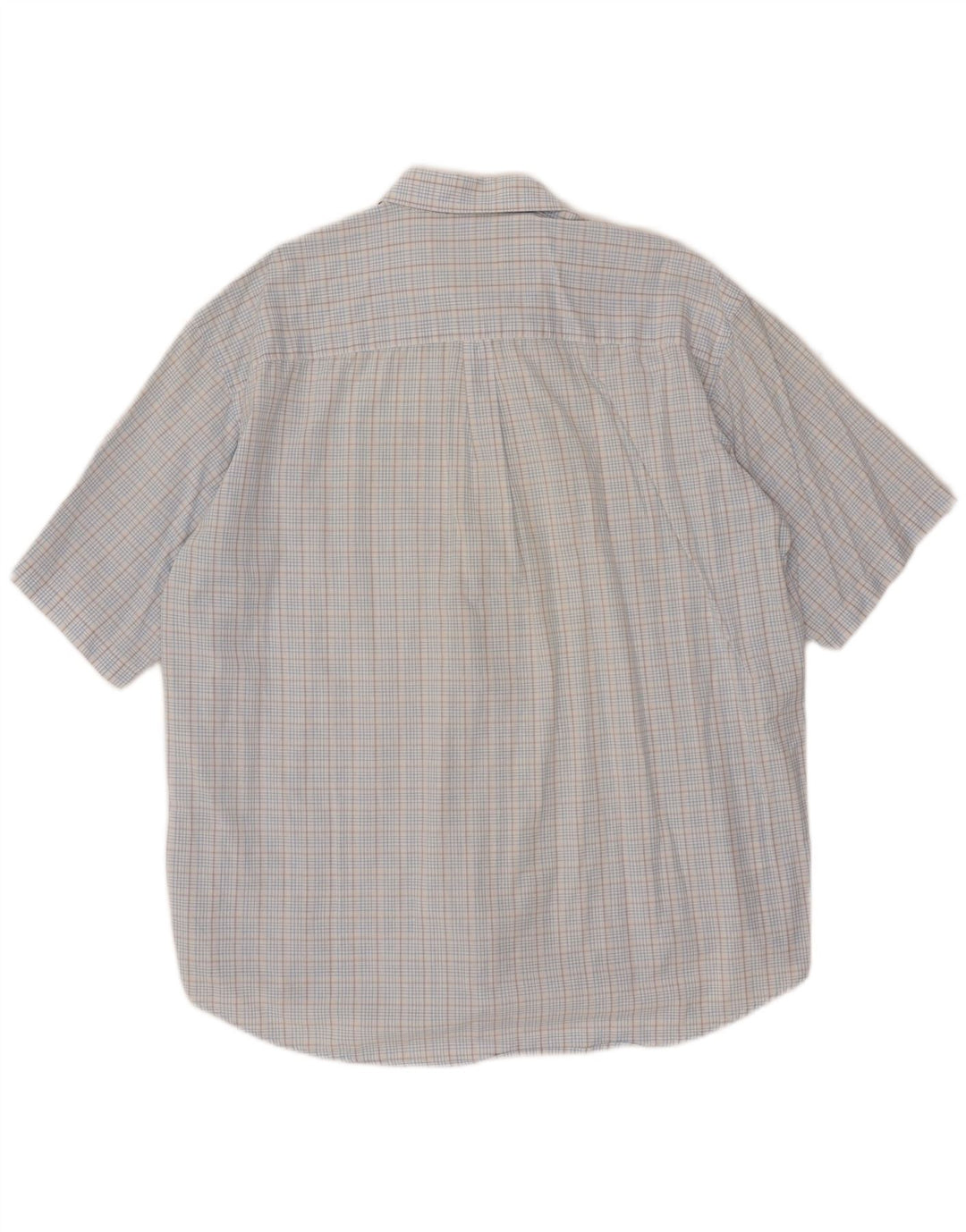 ASICS Herren Kurzarmhemd 2XL Blau kariert Baumwolle