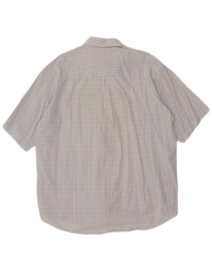 ASICS Herren Kurzarmhemd 2XL Blau kariert Baumwolle