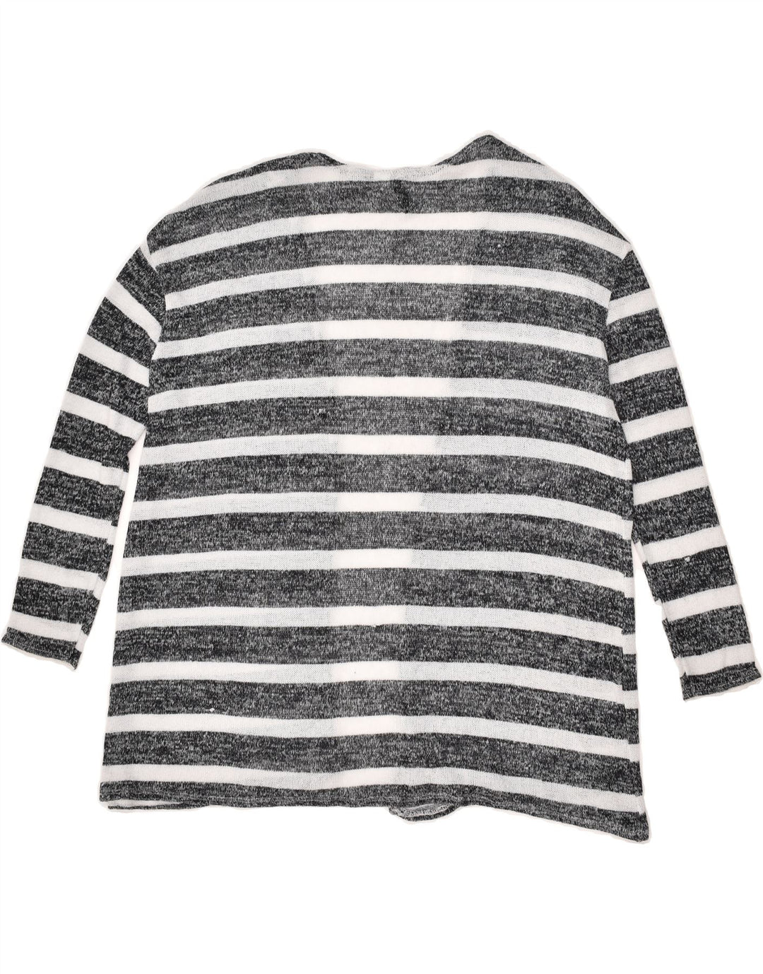 H&M Womens Cardigan Sweater UK 16 Large Grey Striped | Vintage H&M | Thrift | Second-Hand H&M | Used Clothing | Messina Hembry 