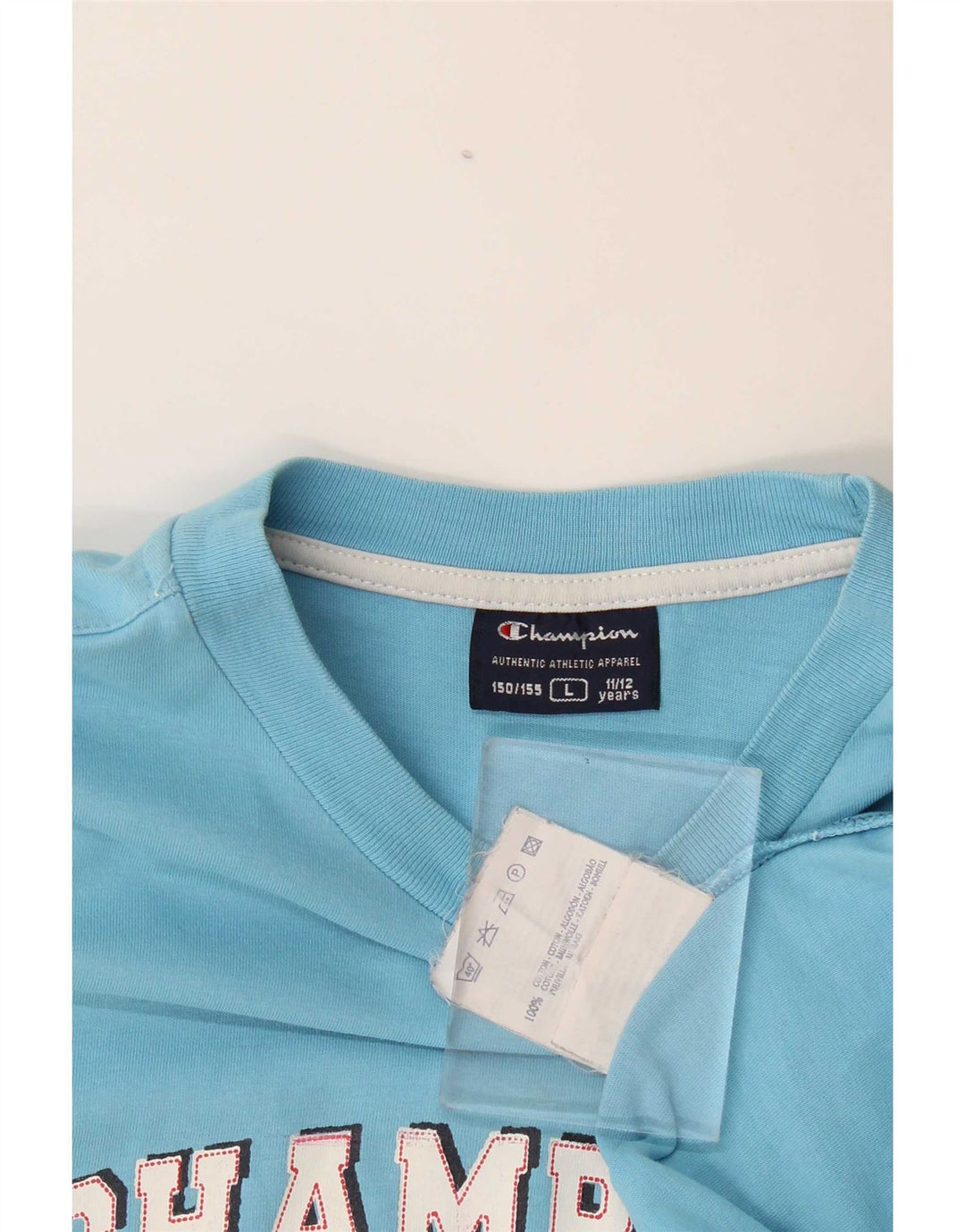 Champion Langarmshirt mit Grafik für Jungen, 11–12 Jahre, Größe L, Blau, Baumwolle
