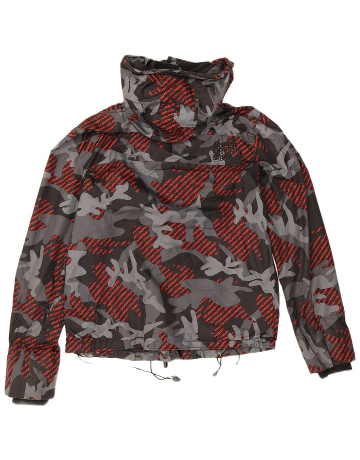 Superdry Herren Windcheater Graphic Regenjacke UK 40 Large Grau Camouflage
