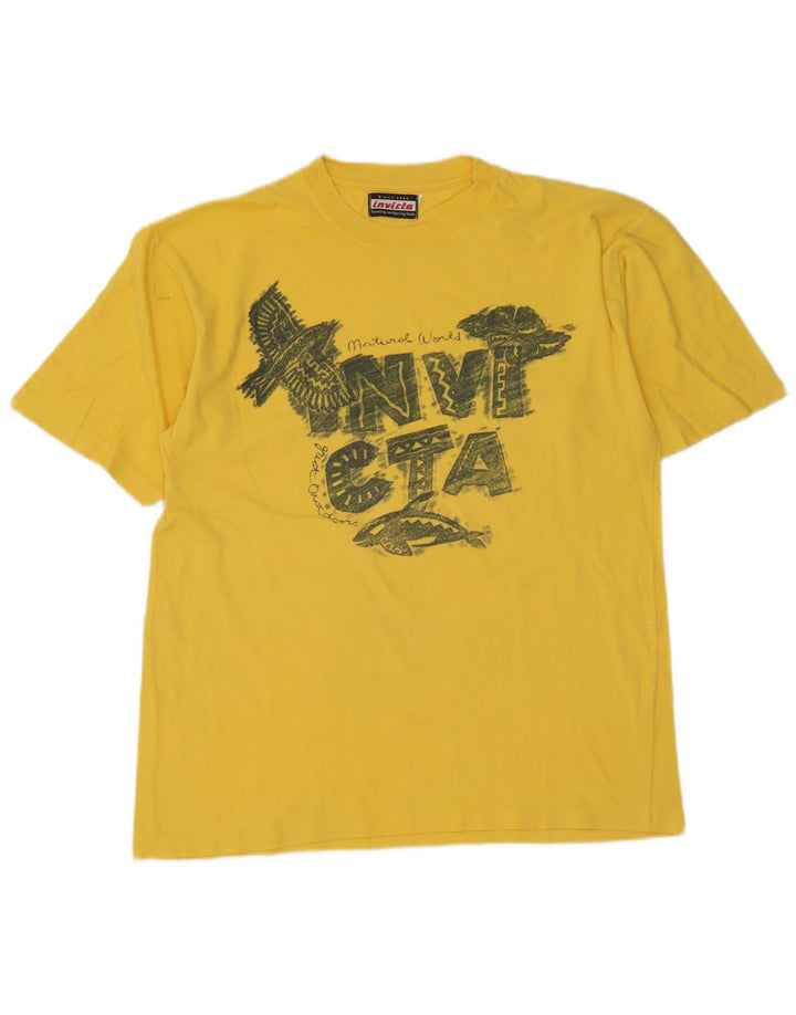 Invicta Herren-T-Shirt mit Grafik, Größe S, Gelb, Baumwolle