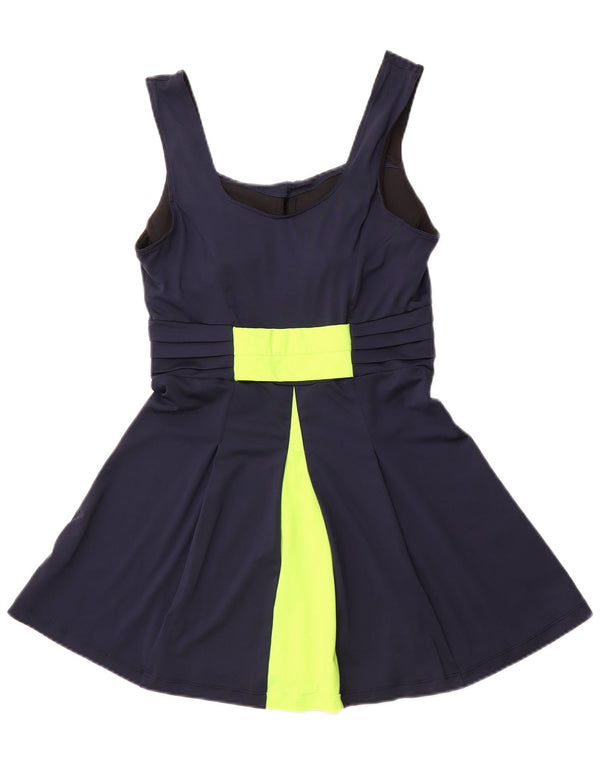 NIKE Damen Dri Fit Bademode UK 12 Medium Marineblau Colourblock Polyester