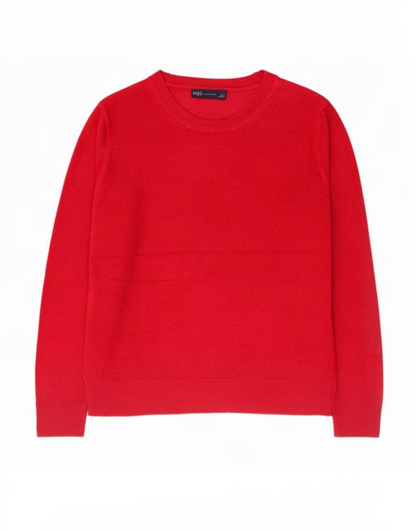 Marks & Spencer Damen-Pullover mit U-Boot-Ausschnitt, Gr. 14, Mittelrosa, Acryl