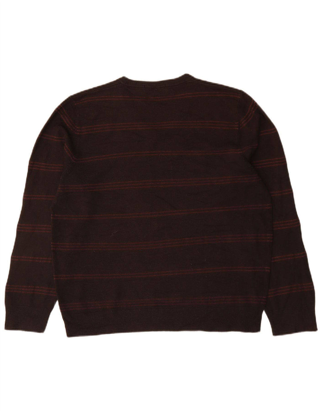 Marks & Spencer Herren-Pullover „Harbor“ mit V-Ausschnitt in Blau, groß, braun gestreift