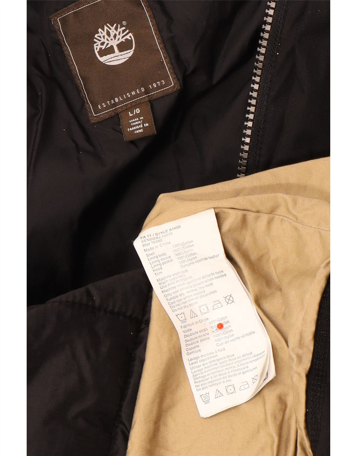 Timberland Herren Utility Jacke UK 40 Große schwarze Baumwolle