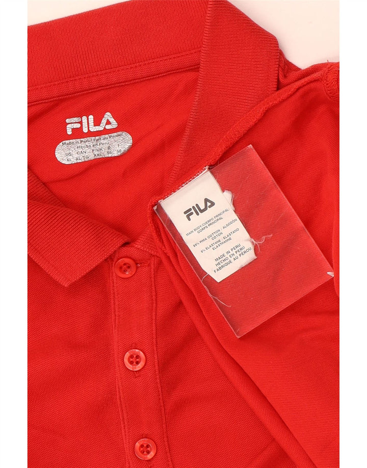 Fila Herren Poloshirt 2XL Rote Baumwolle