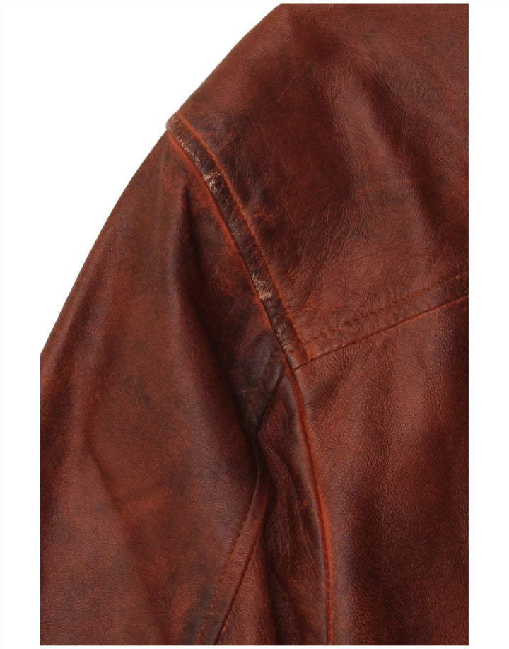 Vintage Damen UK 18 XL Braunes Leder