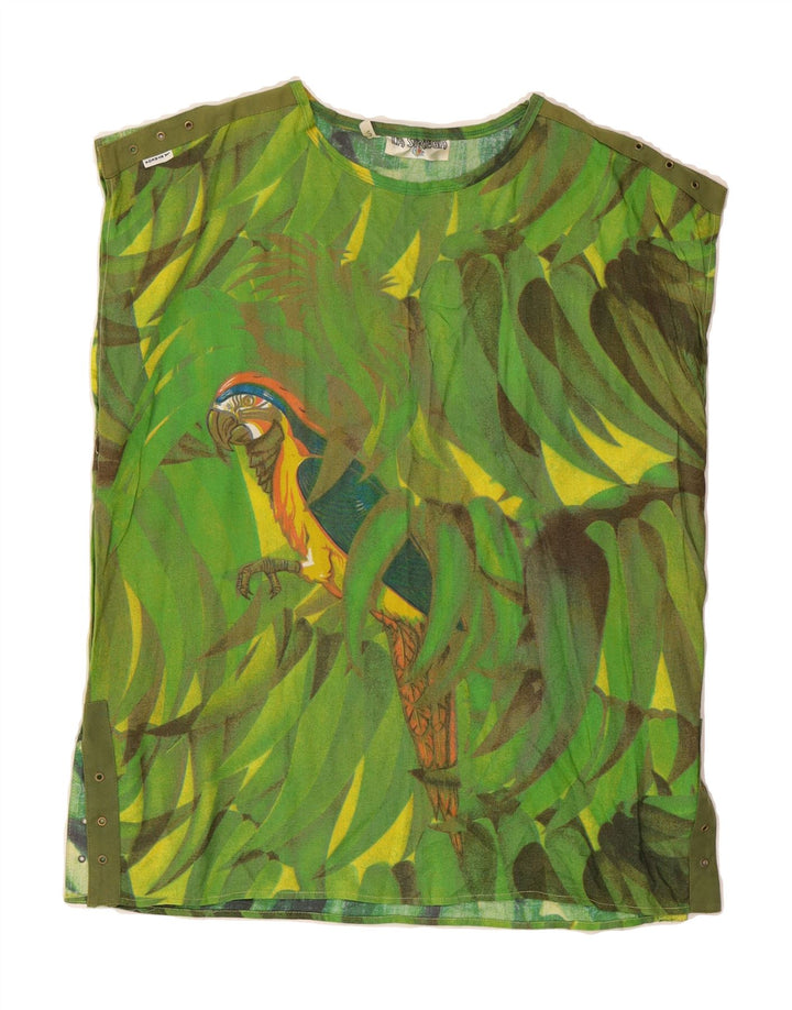 VINTAGE Womens Oversized Graphic Sleeveless Blouse Top US 2 XS Green Vintage Vintage and Second-Hand Vintage from Messina Hembry 