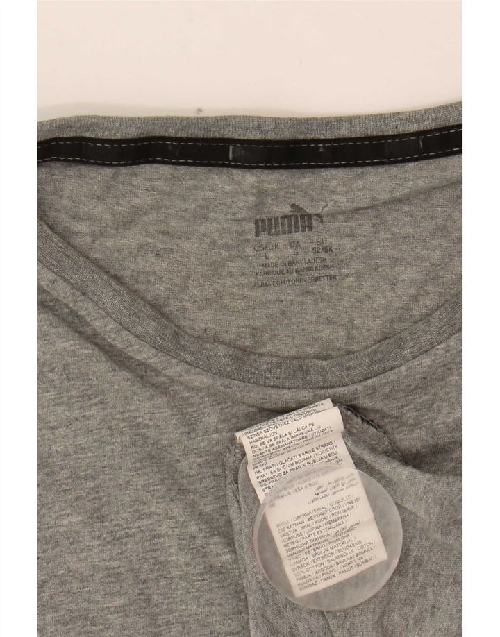 Puma Herren-T-Shirt mit Grafik, groß, grau gesprenkelte Baumwolle
